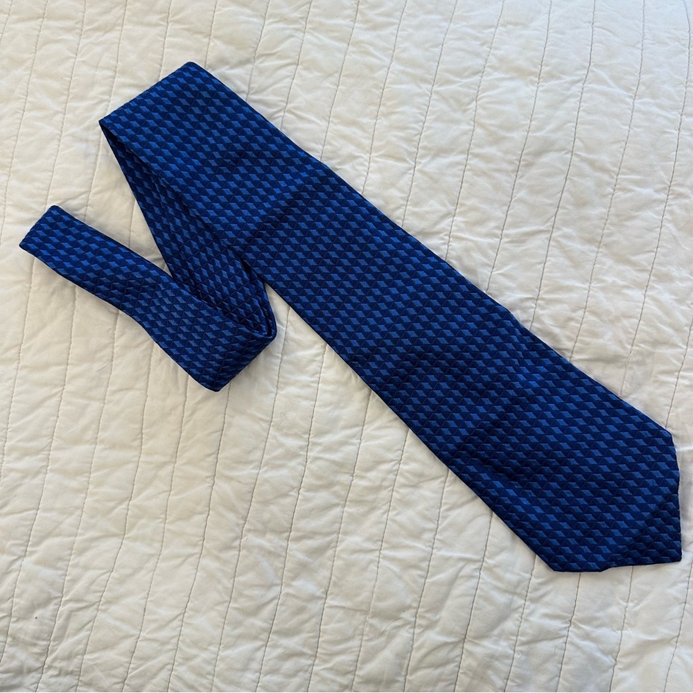 Salvatore Ferragamo Blue Checkered Tie